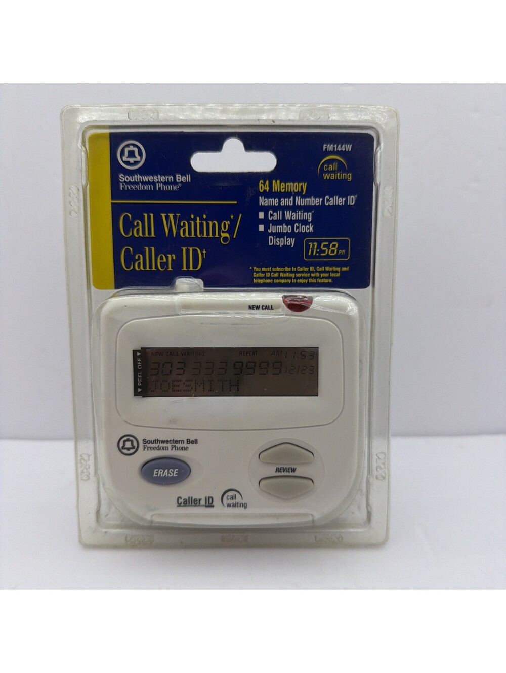 Southwestern Bell FM144W Caller ID Call Waiting Jumbo Clock White